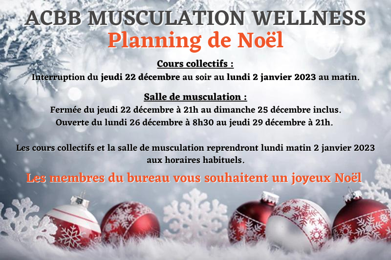 ACBB - Planning & voeux Noël 2022